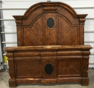 Ornate Wood Headboard & Footboard