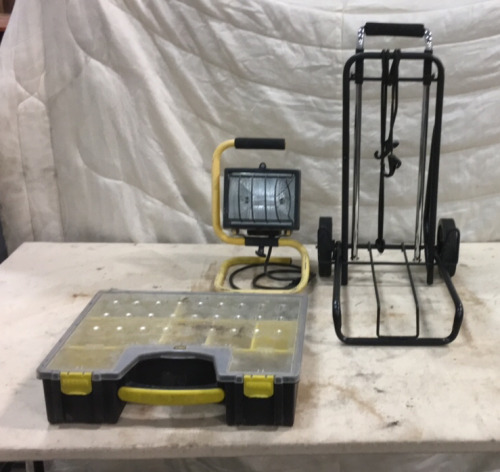 Stanley Organizer Box, Work Light & Foldable Dolly