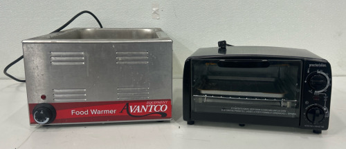 (1) Avantco Food Warmer (1) Proctor Silex Toaster Oven