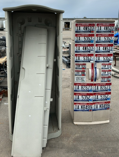 (2) Different Sized Plastic Storage Cabinets
