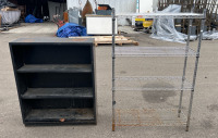 (1) Metal BookShelf (1) Metal 4-Shelf Rack