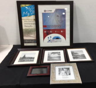 (7) Empty Frames W/Glass