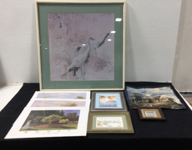 (3) Framed Pictures & More