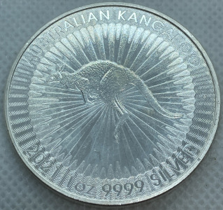 Australian Kangaroo One Troy Ounce .999 Fine Silver Coin&mdash; Verified Authentic