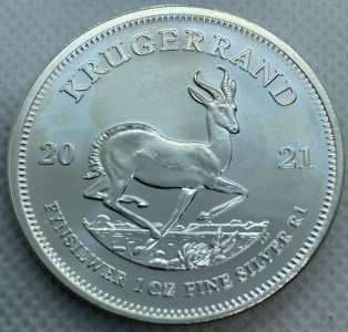 Krugerrand One Troy Ounce .999 Fine Silver Coin&mdash; Verified Authentic