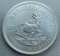 Krugerrand One Troy Ounce .999 Fine Silver Coin— Verified Authentic