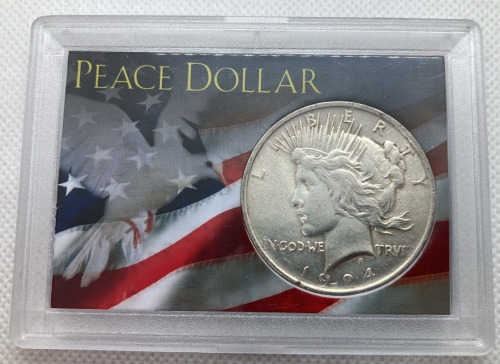 1924 Peace Dollar In Protective Case