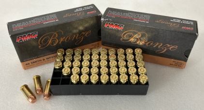 (100) Rounds of PMC Bronze 40 Smith & Wesson 165 Gr.