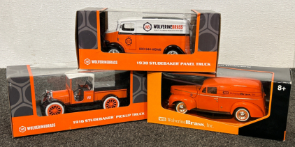 (3) Wolverine Brass Collectible Die Cast Model Cars
