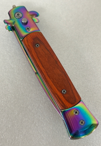Stiletto Style Folding Knife Multi Colored-440 Stainless