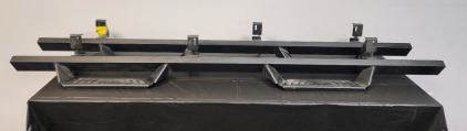RC Black Metal Running Boards, 7 Ft Length Dual Step