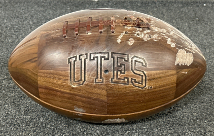 Collectible UTES Wood Football