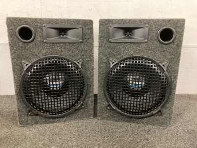 (2) Super Pro Super Blue 10&rdquo; Subwoofer in Motorola Box, No Model Or Wattage Visible, Unable To Test
