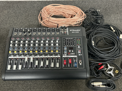 GTaudio BM-228 10-Channel 2,000 Watt Professional Powered Mixer with Mic Cables, Speaker Cables and Power Cord (Tested-Powers On)