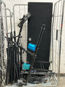 Stage Light Tree with 24&rsquo;-6 Color-Coded Power Cord Bundle , Felt Covered Table and OdyUSA Laptop Stand