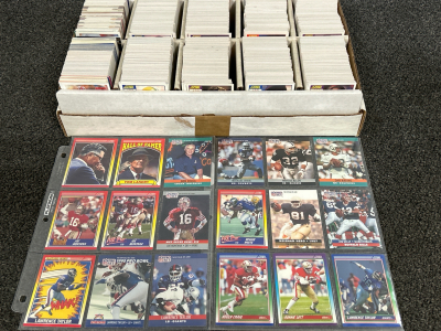 Box of NFL/CFL Football Cards
