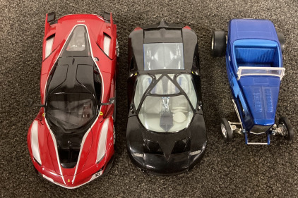 (1) Ferrari FXX K Die Cast, (1) Ford GT90 Die Cast, With (1) Hot Wheels Die Cast