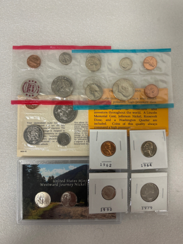 United States Westward Journey Nickel Series Coin Set, Proof Set Of Coins, and 1972 Mint Set Of Coins