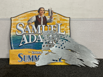 Metal Samuel Adams Sign and Custom Metal Flag Wall Decor