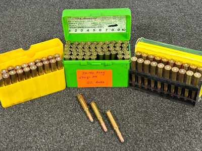 90 Rounds 30-40 KRAG Round Nose 220 Grain Ammo