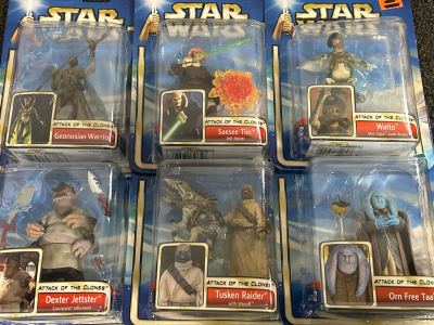 (6) Star Wars &ldquo;Attack of the Clones&rdquo; Action Figures in Original Packaging