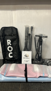 ROC OUTDOOR BLUE AND PINK INFLATABLE PADDLEBOARD