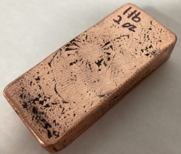 1 Lb 2 Oz Hand Poured Copper Ingot