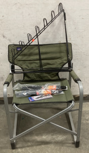 (1) MAC Sports Foldable Chair With (2) Bulldog Deluxe Series Rifle Slings, (1) Precision Blades 2.5&rdquo; Blade Folding Pocket Knife With Wood Insert, And More