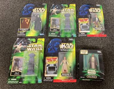 (6) Star Wars &ldquo;The Power Of The Force&rdquo; Figurines Including, (1) &ldquo;Mace Windu&rdquo;, (1) &ldquo;Princess Leia In Ewok Celebration Outfit&rdquo;, And More