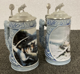(2) Lone Drifter Beer Stiens &ldquo;The Cry Of The WolfPack Tankard Collection&rdquo;