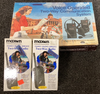 Voice Operated Two Way Communication System, (2) Maxon Family Two Way Radio Service (Works)
