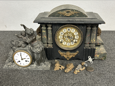 (2) Vintage Clocks- Some Repair Required