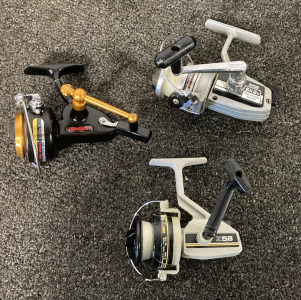 Ultra Sport Spinner Action Reel, Ryobi Spinner Action Reel and Zebco Z58 Spinner Action Reel