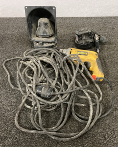 DeWalt Screwdriver (turns on), Alarm Siren, and Portable Air Matress Pump with Car Adapter