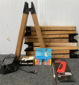 (5) Saw Horse Legs 2x4 (1) 10&rdquo; Table Saw Dado/Molding Head Insert (1) Vintage Zircon Stud Finder International Inc. Self Calibrating Plaster & More