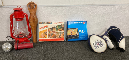 (1) Dremel Moto-Tool Kit Orginal Boxing (1)TomTom XL 340&bull;M 4.3-Inch Portable GPS Navigator Orginal Boxing (3)Coast Guard Golf Cover &More