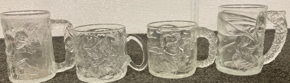 (4) Batman ForEver Glass Mugs