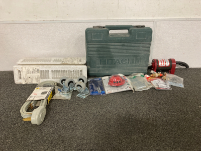 (3)AirVent 2&rdquo;x14&rdquo; (1) Master Electric 6ft Dryer Power Cord (1)Hobbico TorqMaster (1) Hitachi Nail Gun