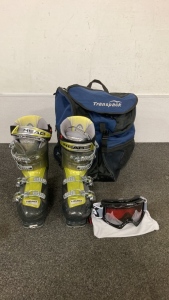 Bag With Ski Boots And Goggles