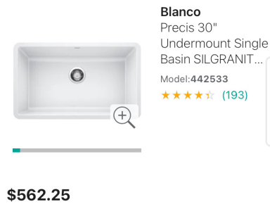 Blanco Precis 30 Single Bowl Silgrant White Kitchen Sink