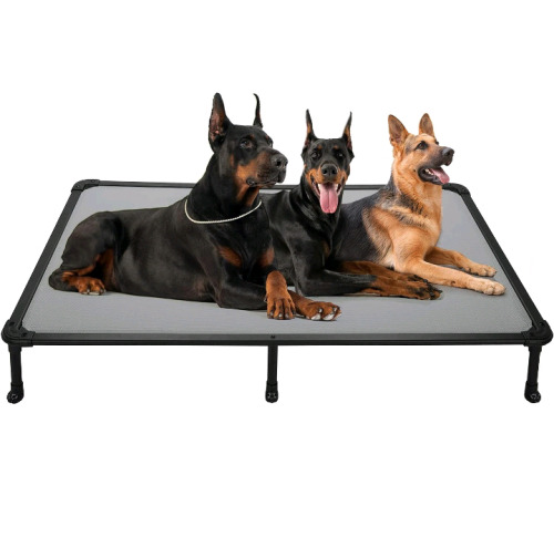 Veehoo Chew Proof Elevated Dog Bed - Cooling Rustless Aluminum Frame & Durable Textilene Mesh, Grey, XX-Large