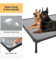 Veehoo Chew Proof Elevated Dog Bed - Cooling Rustless Aluminum Frame & Durable Textilene Mesh, Grey, XX-Large - 4