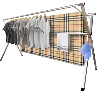 (1) Clothes Drying Rack (1) Set of Double Curtain Rods