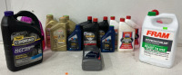 (3) Bottles Of Havoline 2-Cycle Engine Oil, (1) Gal Bottle Of Green AntiFreeze/Coolant, (1) Gal Bottle Of Heavy Duty Antifreeze/Coolant, (2) Bottles Of Valvoline Outboard 2 Cylce Marine Oil And More