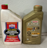 (3) Bottles Of Havoline 2-Cycle Engine Oil, (3) Bottles Of Multi Vehicle Automatic Transmission Fluid, (2) Bottles Of Prestone Antifreeze + Coolant, (1) Bottle Of Asian Vehicle Blue Antifreeze And Coolant And More - 2