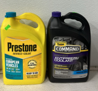 (3) Bottles Of Havoline 2-Cycle Engine Oil, (3) Bottles Of Multi Vehicle Automatic Transmission Fluid, (2) Bottles Of Prestone Antifreeze + Coolant, (1) Bottle Of Asian Vehicle Blue Antifreeze And Coolant And More - 3