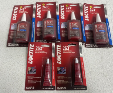 (4) Loctite 243 Thread Locker (2) Loctite 263
