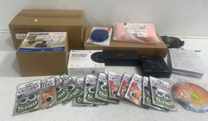 (1) Bond Bridge Bluetooth (2) Assorted Dog Bowls (1) Dual Monitor Frame And More!