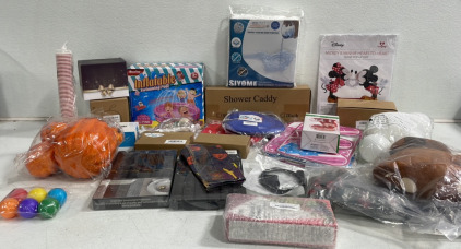 (1) Shower Caddy (6) Plastic Baseballs (2) Sets of Dinner Placemats (1) Inflatable Pool (1$ Cherry Pitter And More!
