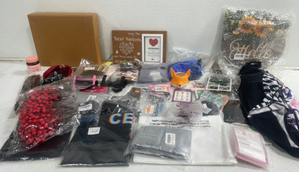 (2) Assorted Headbands (1) Best Parents Picture Frame (1) Bamboo Shoe Rack And More!